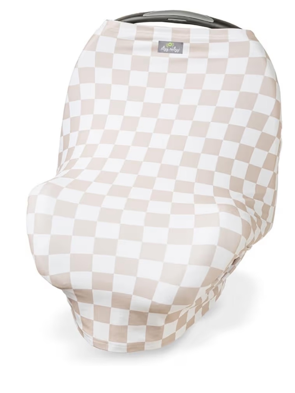 Itzy Ritzy Beige & White Checkerboard Nursing, Car Seat & Stroller Cover
